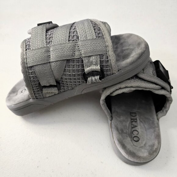 DRACO Slides Mens Shoes Size 5, 5.5, 6 Gray Storm Reflective Sandals NEW + Bag main image 6